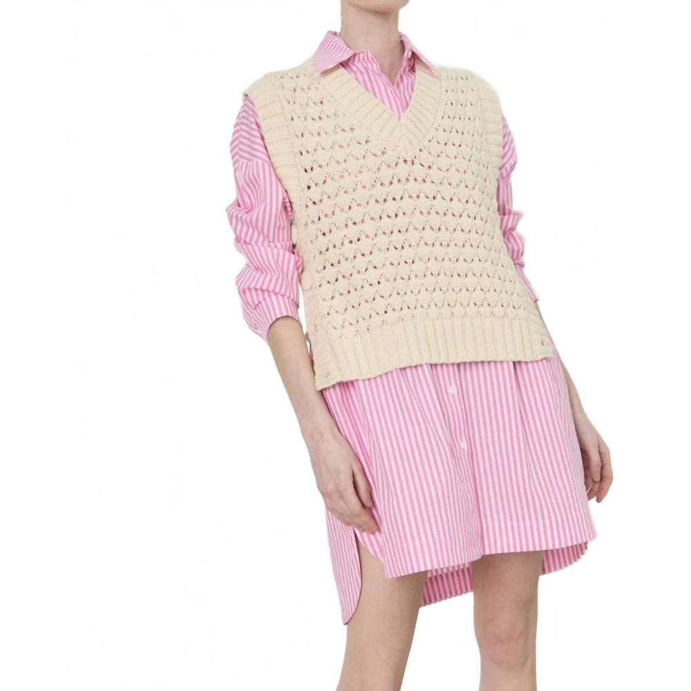 NEW DELUC beckmann knitted vest in off white